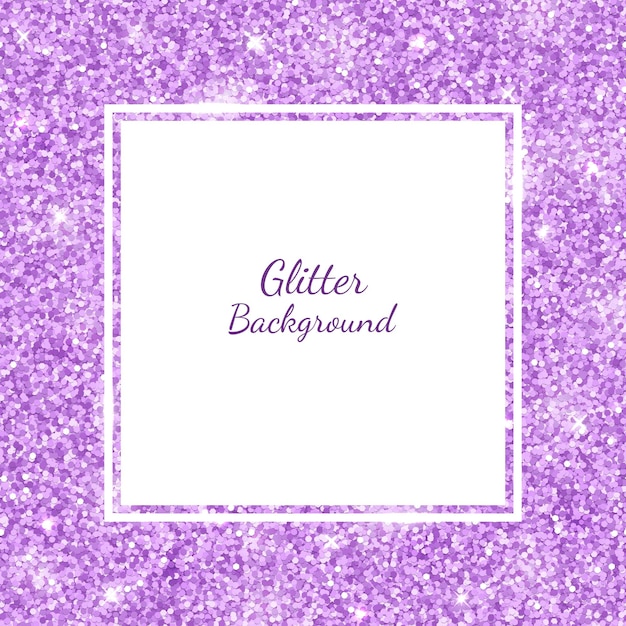 Square frame with lilac glitter. vector illustration