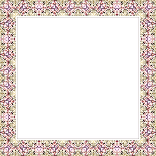 Square frame with a pattern of arabic style.