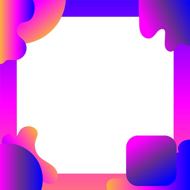 Vector a square frame with a pink and blue background that says 