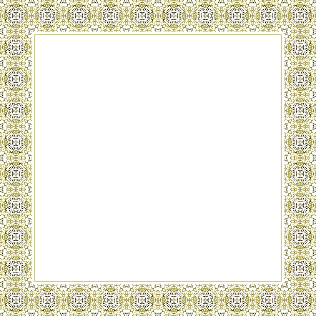 A square frame with a yellow pattern in the middle.