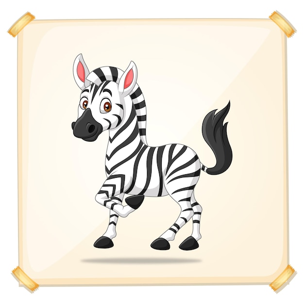 A square frame with a zebra on it