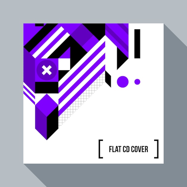 Square futuristic background/CD cover with abstract geometric element