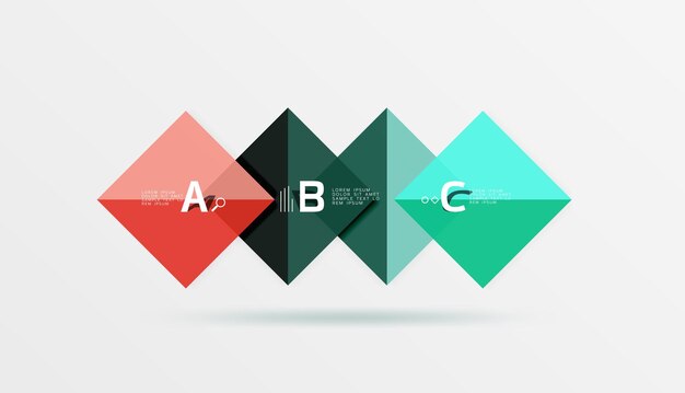 Квадратный геометрический абстрактный фон Векторный фон шаблона для вариантов номера диаграммы рабочего процесса или веб-дизайна