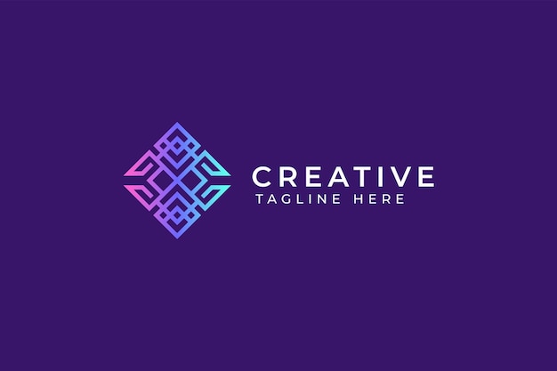 Square Geometric Shape Abstract Sign Symbol for Business Cryptocurrency Logo Template