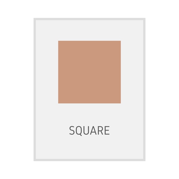 Square geometric shape flash card element symbol for preschool education for kids mathematics