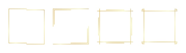 Vector square gold frame