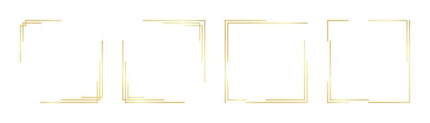 Vector square gold frame