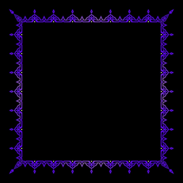 Vector square gradient blue border decoration design