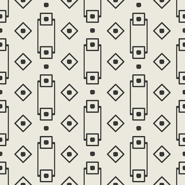 Square hand drawn geometric pattern 05