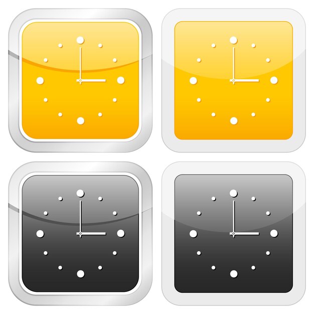 Square icon clock