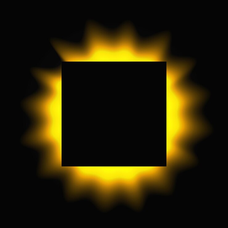 Vector square illuminate light frame with color gradient