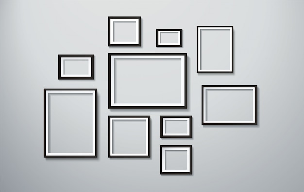 square isolated picture frame on wall