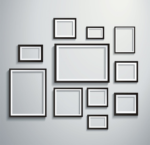 Square isolated picture frame on wall