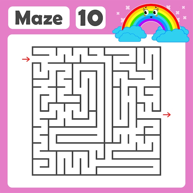 A square labyrinth for kids.