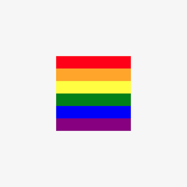 Square lgbtq flag with white background