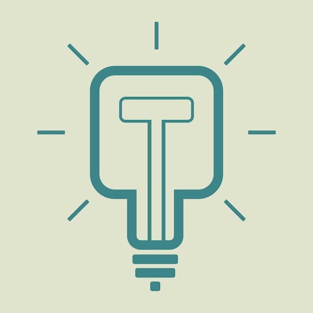 Vector square light bulb single icon new idea concept vector