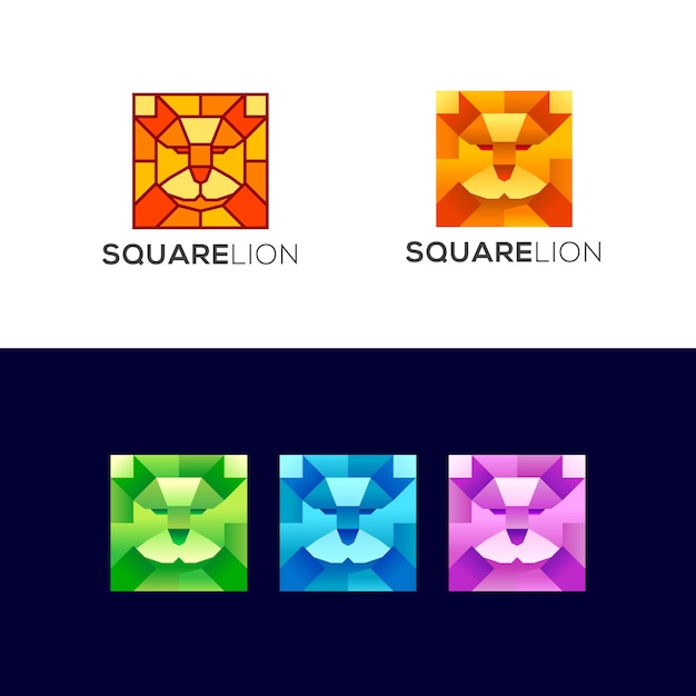 Square Lion Logo Template