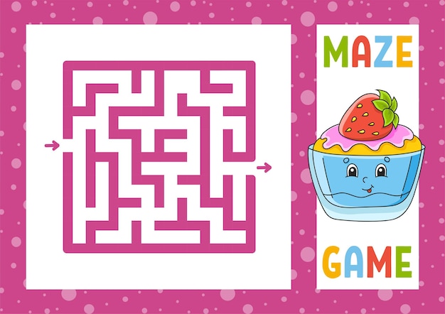 子供のための正方形の迷路ゲーム子供のためのパズル