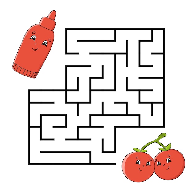 Square maze Game for kids Puzzle for children Labyrinth conundrum