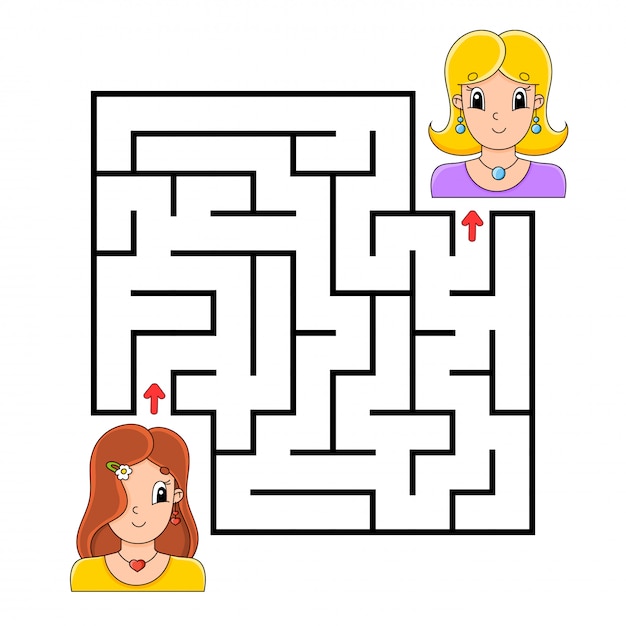 Square maze. Game for kids. Puzzle for children.