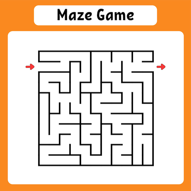 Square maze game for kids puzzle for children