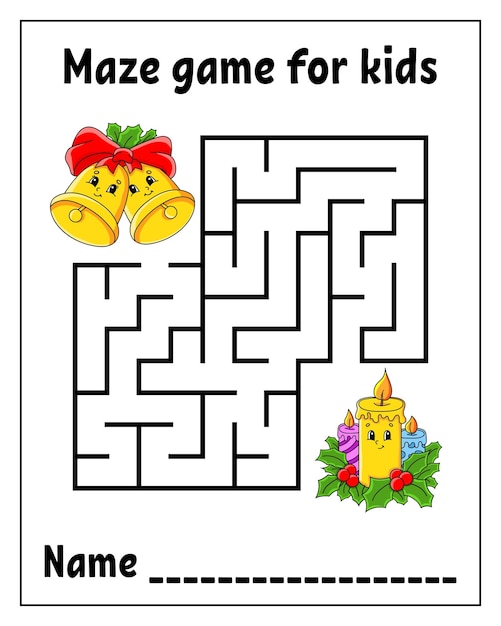 Labirinto quadrato labirinto enigma gioco per bambini puzzle per bambini personaggio dei cartoni animati