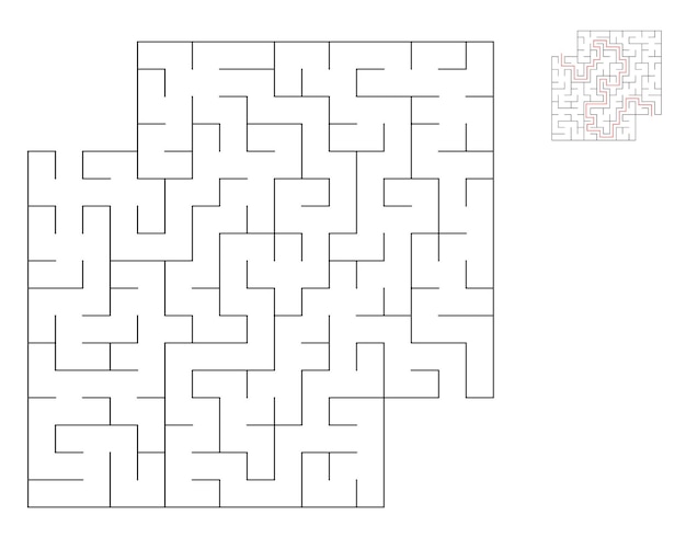 Vector square maze logic game with labyrinths maze game a maze with answers