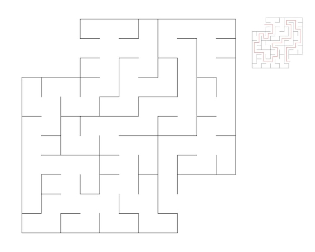 Square maze logic game with labyrinths maze game A maze with answers