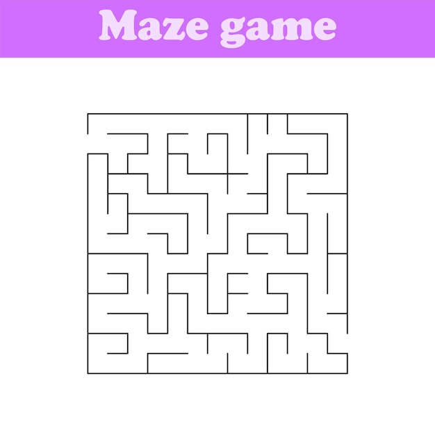 Square maze vector labyrinth conundrum game for kids puzzle for children find the right path