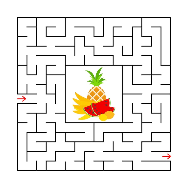 カラー画像教育ワークシートと正方形の迷路