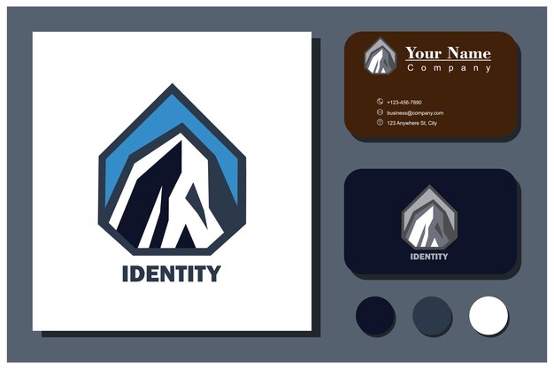 square mountain logo concept