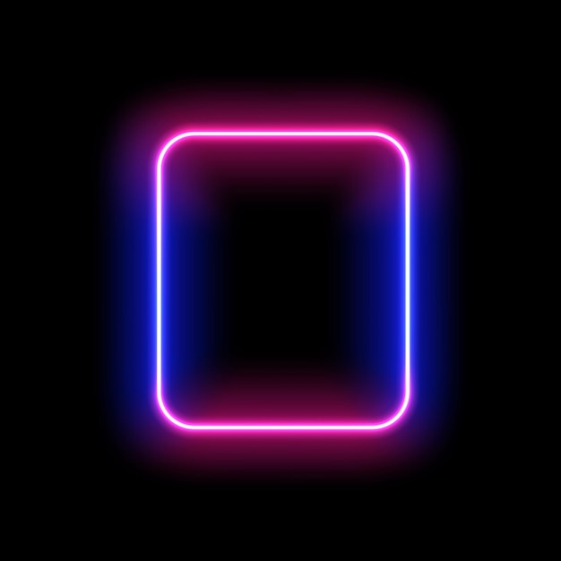 Vector square neon frame banner with highlight