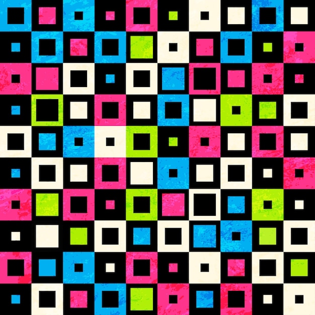 Square neon seamless pattern