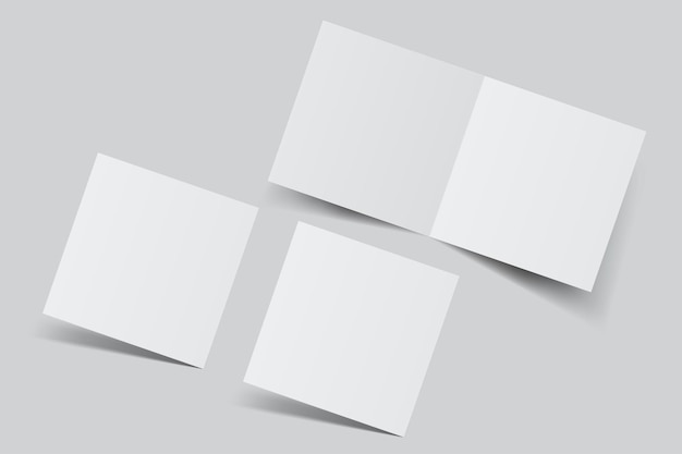 square open leaflet bi fold mockup template blank paper thank you card notecards note paper greeting card wedding invitation postcard brochure or creative work for presentation of design
