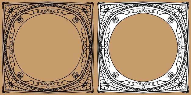 Square openwork frame. Vector illustration. Elegant frames.