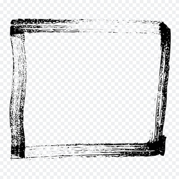 Square paintbrush stroke grunge frame isolated frame