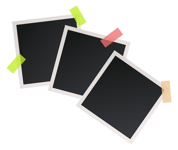 Square photo card Blank frame realistic mockup