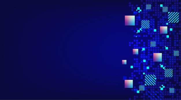 Square pixel digital network background Abstract computer algorithm data technology