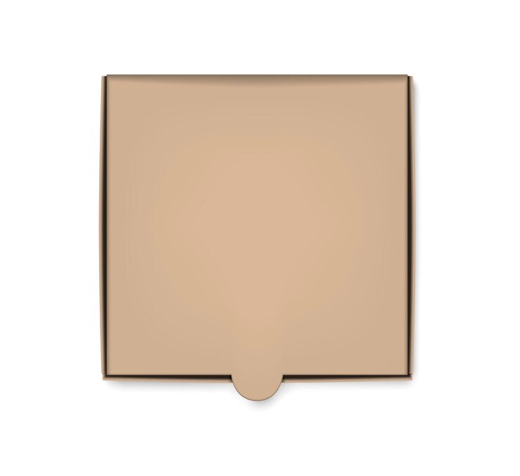 Vector square pizza box top view vector mockup blank cardboard fast food package mockup for design