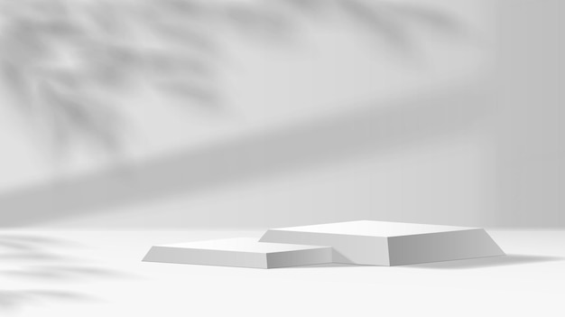 Square podium in soft shadows realistic vector illustration