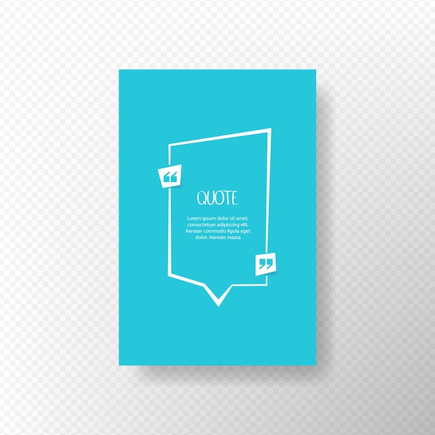 Square quote text bubble. vector illustration.