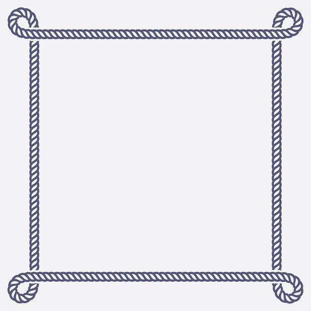 Vector square rope border frame