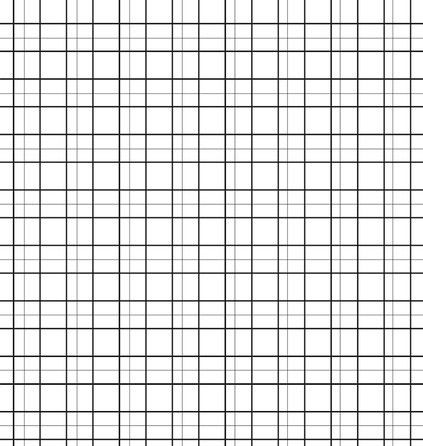 Square scale grids. Black graph seamless pattern. Abstract geometric mesh measurement background. White lined notebook paper. Empty blueprint blank mockup. Vector checkered graphic print template