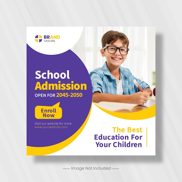 Square school education admission social media post or instagram post