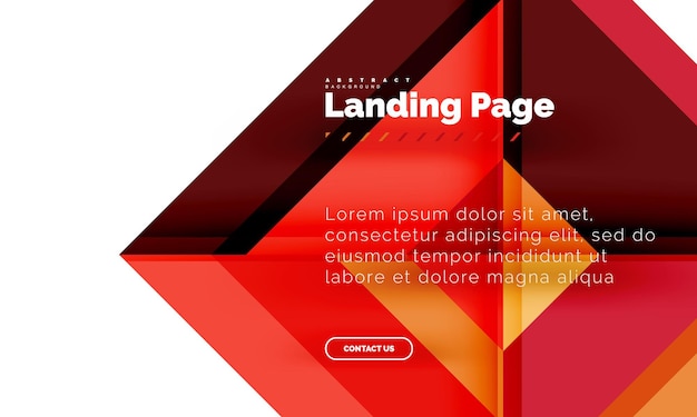 Vector square shape geometric abstract background landing page web design template