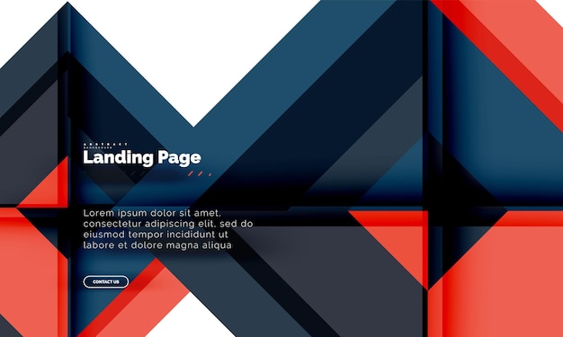 Square shape geometric abstract background landing page web design template