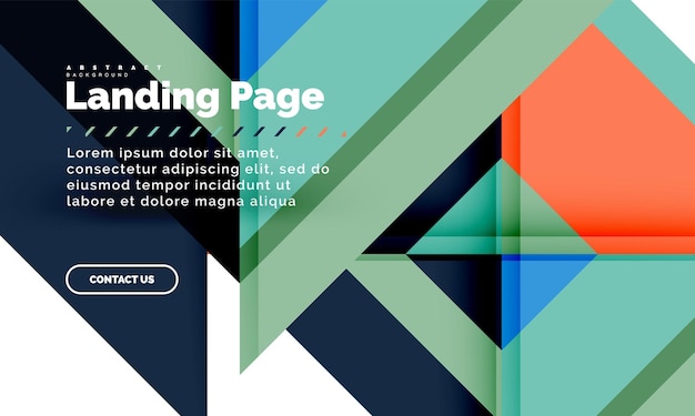 Vector square shape geometric abstract background landing page web design template