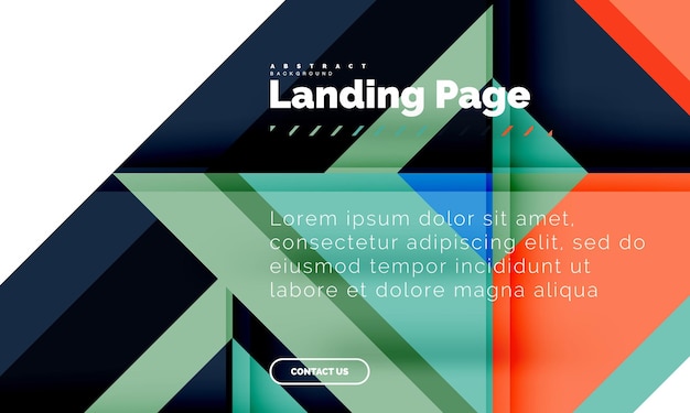 Vector square shape geometric abstract background landing page web design template