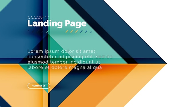 Square shape geometric abstract background landing page web design template