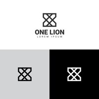 Square shape lion logo simple and minimal